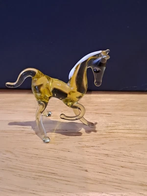 £9.90 • Buy Vintage Murano Glass Miniature Yellow  Horse 1940s  In Excellent Condition