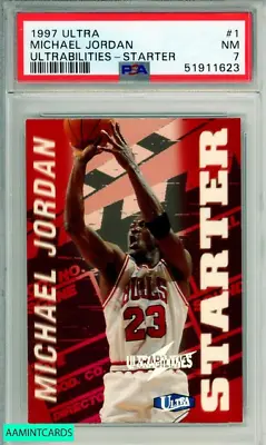 1997 Ultra Michael Jordan #1 Ultrabilities-starter Hof Chicago Bulls Psa 7 Nm • $49.99
