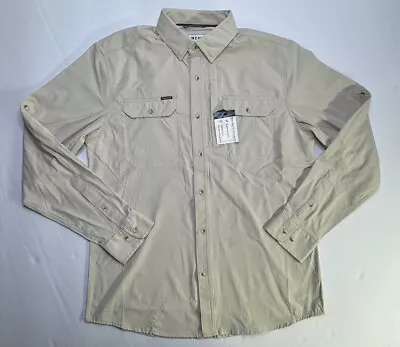 Poncho Fishing Shirt Tan Mens Medium Slim Fit Performance Vented Caped • $49.95