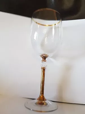 Old Wine Glass. Gold Coloured Rim And Stem • £5