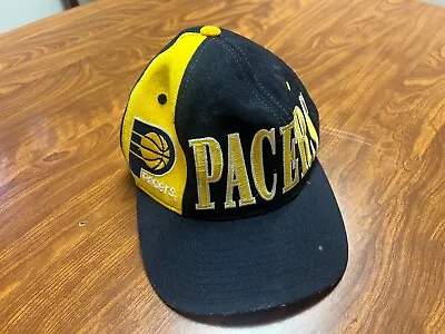 Mens Used Vintage 90s Starter Indiana Pacers Basketball Snapback Wool Hat • $12.50