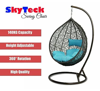 Brand New Brown Egg Chair Swing Ideally For Outdoor Wicker RattanSW76 MFP • $269