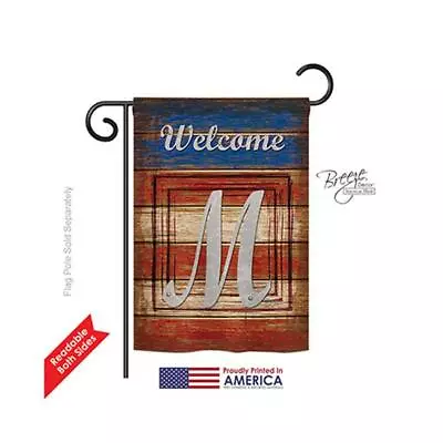 Breeze Decor 80117 Patriotic M Monogram 2-Sided Impression Garden Flag - 13 X... • $22.99