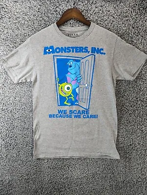 Monsters INC T Shirt Men's Small Gray Short Sleeve Graphic Disney Pixar  • $6