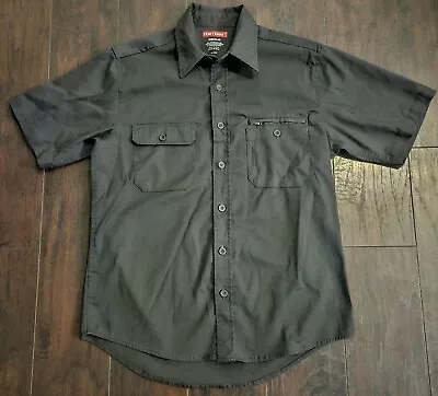 CRAFTSMAN Mens Medium Work Shirt Button Up Short Sleeve Black Pockets Uniform • $17.99