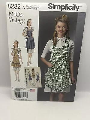 Simplicity Sewing Pattern Vintage Retro Aprons 8571 Size S-L Full And Half 1940s • $14.45