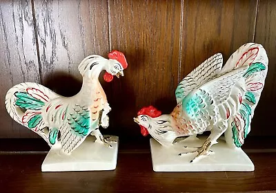 Vintage Gaming Rooster Figurines Set Of 2 • $45