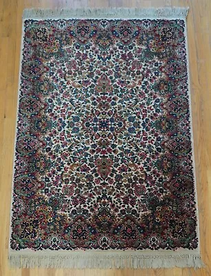 4'3  X 6' Authentic American Karastan 700-742 Floral Kirman Wool Rug • $578