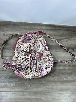 Vera Bradley Quilted Backpack Very Berry Paisley Floral Pink Purple  • $8.67