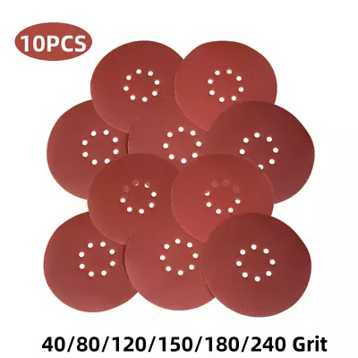 $20.99 • Buy 10xDrywall Sander Paper 9 In 8-Hole Hook Loop Sanding Disc 80-240 Grit Sandpaper