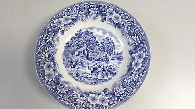 Ceramica Quadrifoglio Italy Blue White Wagon Settler 8 ¾” Soup Salad Bowl Plate • $14.49