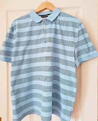 Nautica Mens Blue Striped Polo T Shirt Size XL • £5