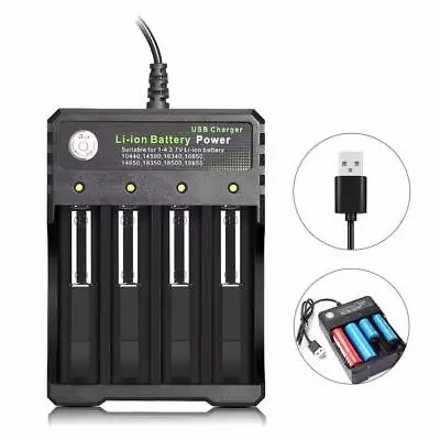 USB 3.7V Battery Charger 4 Slots Rechargeable Lithium Battery Charger • £5.94