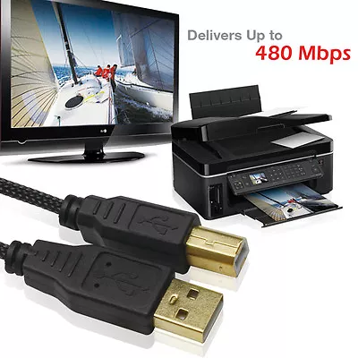 $9.49 • Buy For Canon Pixma USB 2.0 Printer Cable Cord A-B 2m/3m/5m (Gold-Plated Braided) AU