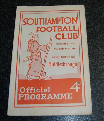 Southampton V Middlesbrough 1960/61 *VG* • £1.25