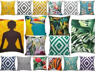 Waterproof Designer Cushion Covers Outdoor Indoor Garden Cushion Covers 18 /43cm • £5.25