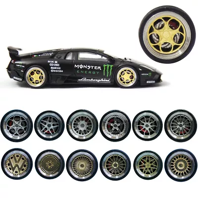 1/64 Scale Alloy Wheels Brake Caliper Rubber Tires Fr MatchboxTomyTarmac Works • $6.90