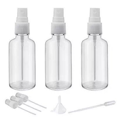 2oz Clear Glass Spray Bottles For Essential Oils Small Spray Bottle With Plastic • $11.52