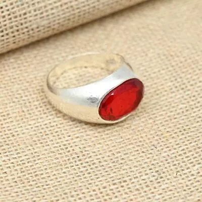 Garnet Gemstone Ring 925 Sterling Silver Simple Jewelry Men's Ring All Size R201 • $16.14