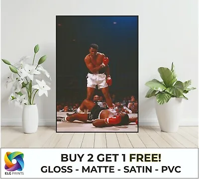 Muhammad Ali Vs. Sonny Liston Boxing Large Poster Art Print Gift Multiple Sizes • $14.92