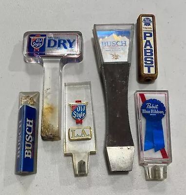 Vintage Old Style Bush PBR Pabst Blue Ribbon Tap Handles 6 Beer • $99