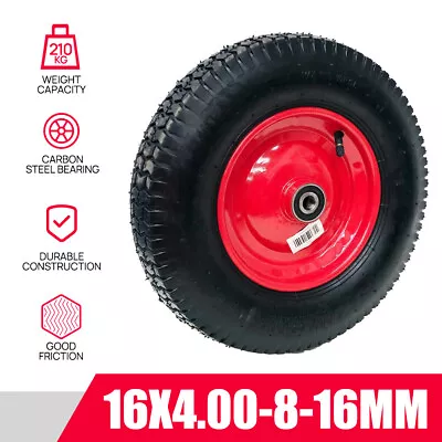 16  4.80 / 4.00-8 Wheelbarrow Trolley Wheel 16mm Bore Tyre Wheels Pneumatic Tyre • $25.99