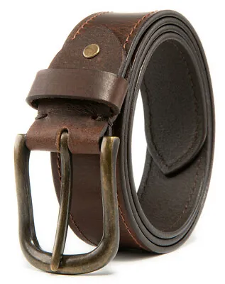 Men’s Top Grain Leather Belts Casual Jeans Solid Belts For Men 1.5inch Width • $15.99