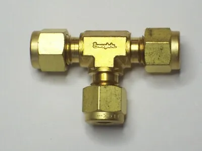1 - Swagelok Brass Union Tee Fitting  1/4  Tube   B-400-3 • $12.89