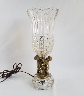 $79.95 • Buy Vintage Cherub Torchiere Lamp 14.5  Gold Tone Gilded Metal Florentine Style