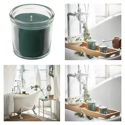 Ikea AVMÅLA Renewable Scented Candle In Glass Crisp Mint/dark Green 20 Hr • £7.57