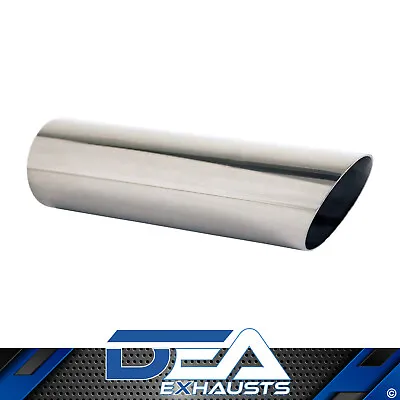 Exhaust Tip Angle Cut 2 Inch In - 2 1/8 Inch Out 8 Inch Long 304 Stainless Steel • $25