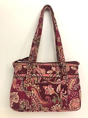 VTG Vera Bradley Piccadilly Plum Small Zip Tote Shoulder Paddy Bag Made USA UC • $7.99