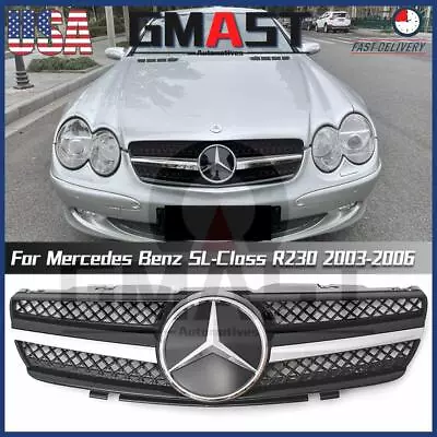 For Benz SL-Class R230 2003-06 SL500 SL600 Front Bumper Chrome Black AMG Grille • $159