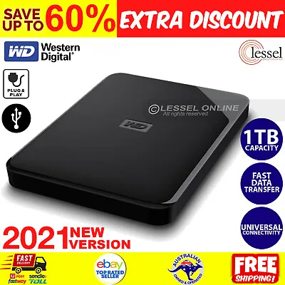 WD Elements SE Portable Hard Drive HDD 1TB Black External Storage Drives USB 3.0 • $109.77