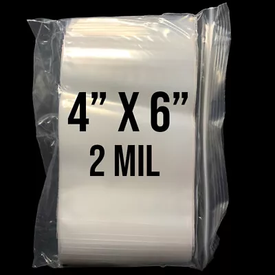 100 4  X 6  Clear Reclosable Zip Seal Bag Plastic 2 Mil Lock Bags Jewelry Zipper • $7.99