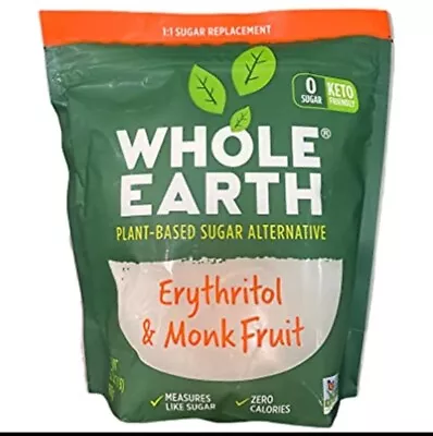 2 Lbs Whole Earth Plant-Based Sugar Alternative Erythritol & Monk Fruit 32 Ounce • $17.95