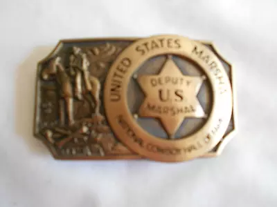 National Cowboy Hall Of Fame Brass Belt Buckle U.s. Marshal • $19.99