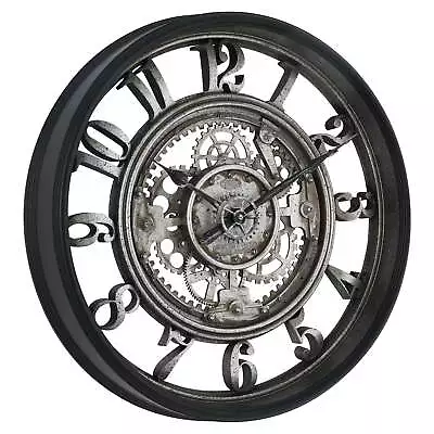  20  Indoor Rustic Metal Arabic Moving Gear Analog Wall Clock • $29.64