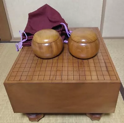Japanese Go-Board Goban & Go Stone & Wooden Bowl SET IGO Game 50.7oz FS USED • $387.96