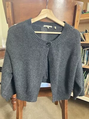 Vince Cashmere Cardigan Sweater Women's Size Small Charcoal Crop Button Hole • $10.02