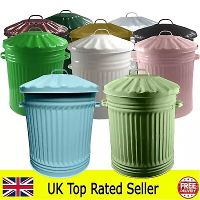 LARGE 65L Metal Bin Rubbish Waste Paper Bathroom Bedroom Colour Dustbin Kitchen • £26.99