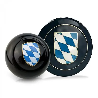 Bavaria 2Pc Kit - Horn Button & Black 7mm Shift Knob Bus Beetle Ghia Split • $123.26