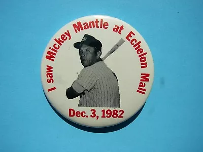 Dec 3 1982 Mlb Baseball Mickey Mantle New York Yankees Pin Pinback Button Sharp • $24.99