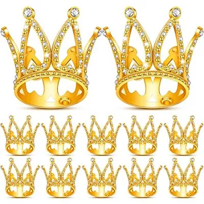 12 Pieces Crown Cake Topper Mini Baby Crown Tiny Queen Crown Small Gold • $29.98