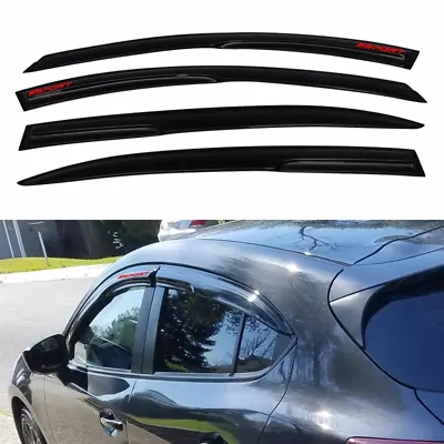 Fits 14-19 Mazda 3 Sedan Hatchback Window Visor Vent Rain Guard W/ Red SPORT • $46.59