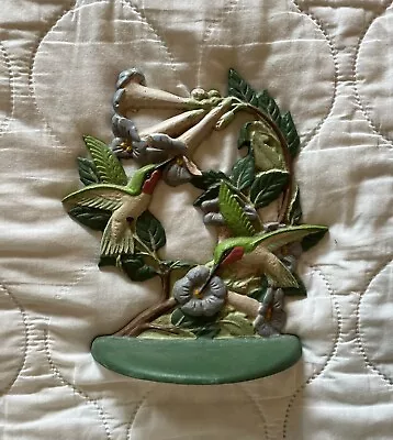 Cast Iron Door Stop Hummingbirds & Morning Glories Midwest Mfg • $28.99