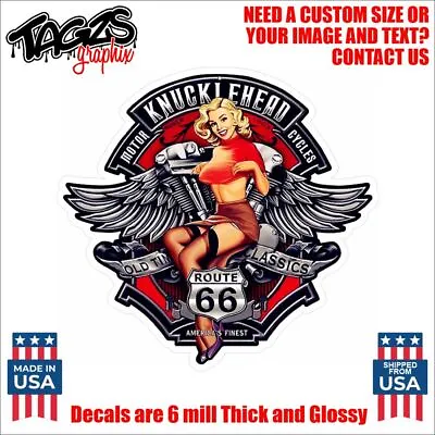 Sexy Knucklehead Pinup Girl Printed & Laminated Window Decal Sticker Car Truck • $21.99