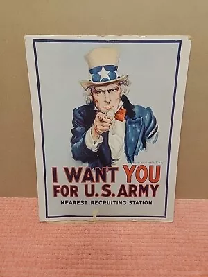 VTG 1968 Uncle Sam  I Want You  For U.S. Army Recruitment Poster 14  X 11   • $24.99