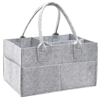 Felt Baby Diaper Organizer Caddy Changing Nappy Kids Storage Carrier Bag Grey UK • £5.69