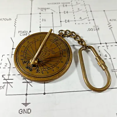 New Sundial Key Chain Pendant Steampunk Quality Antique Bronze Finish • $12